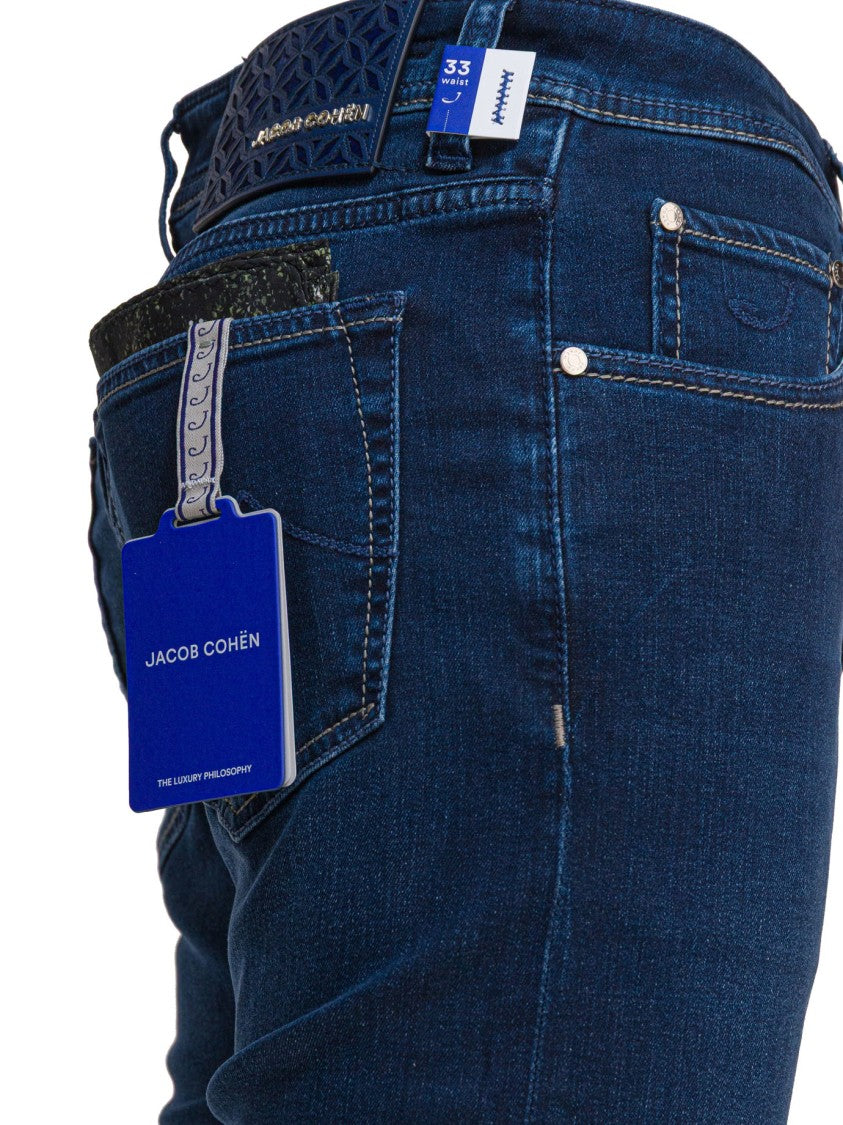 Jacob Cohen Deep Indigo Blue Straight-Leg Jeans
