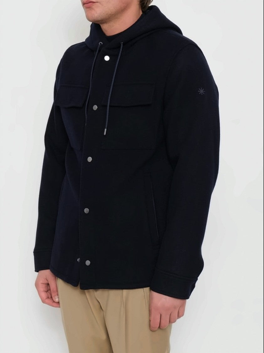 Manuel Ritz Lined Hooded Casual Jacket With Button Closure