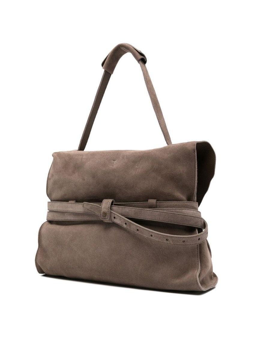 Moschino Beige Silk And Nylon Top Bag