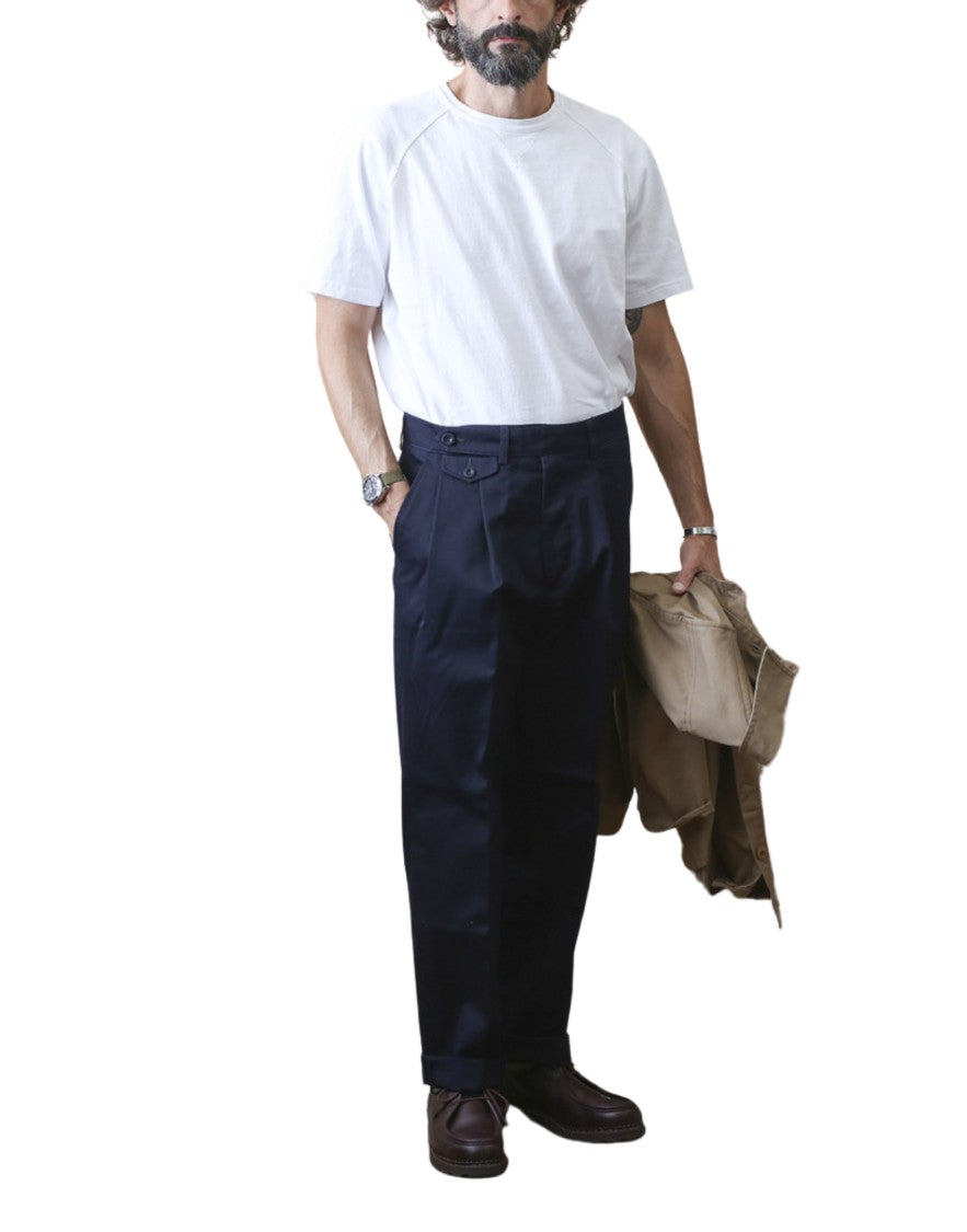 East Harbour Surplus Gurka-Inspired Navy Trousers With Pleated Detail