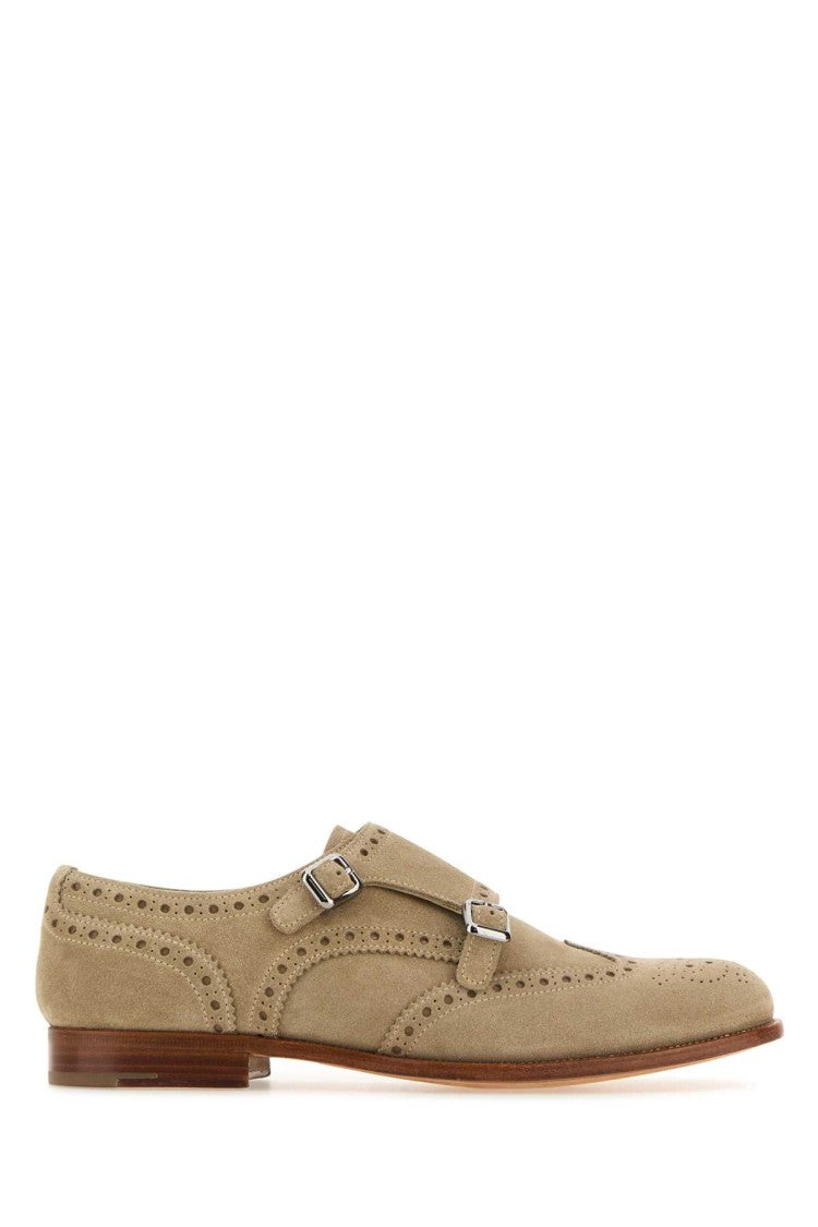 Church's Sand Suede Monk Strap Shoes