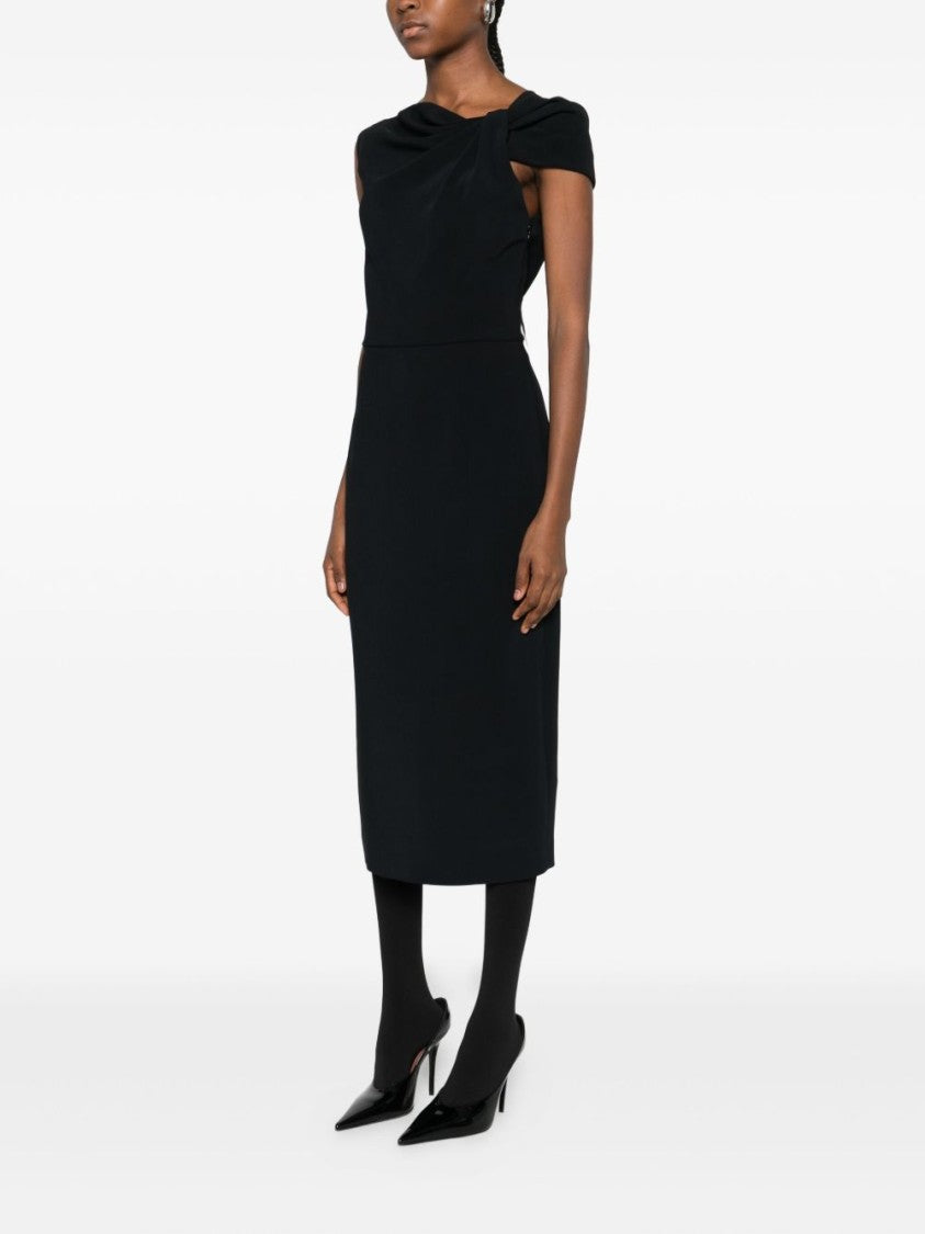 Givenchy Black Silk And Nylon Shift Dress