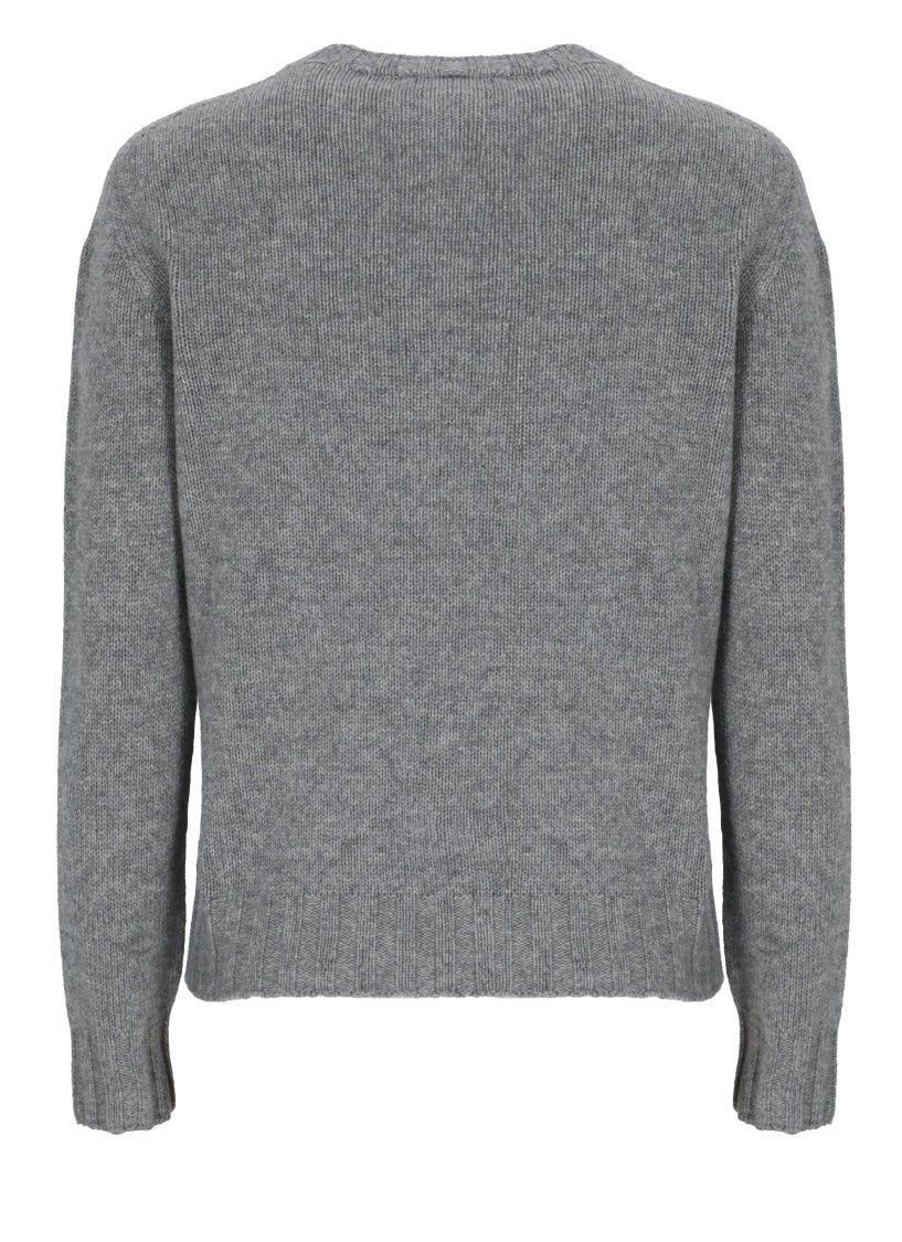 Oliver Lattughi Grey Cashmere Crew Neck Sweater