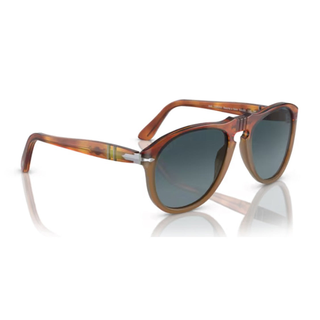 Persol Havana 0649 Geometric Acetate Sunglasses