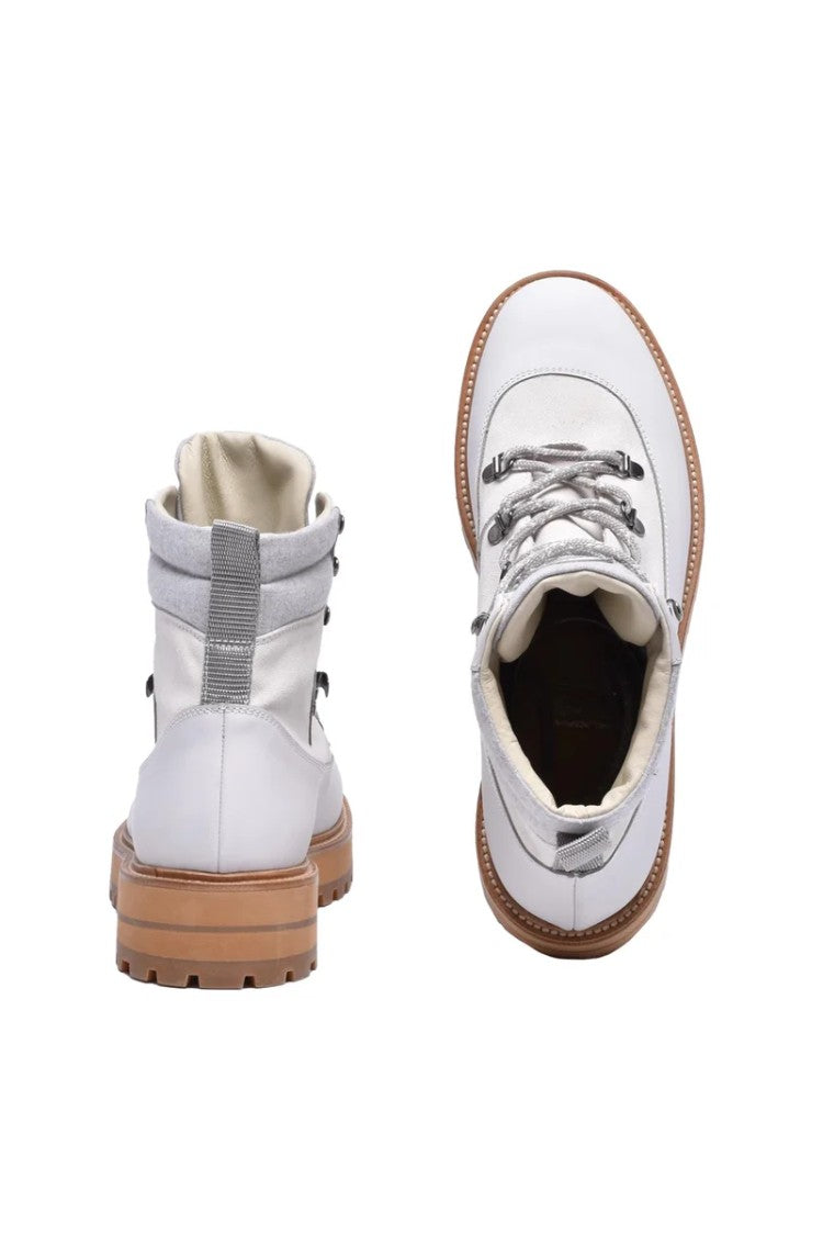 Eleventy Lace-Up Boots - White