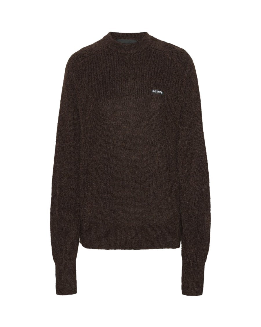 Rotate Lightweight Sweater With Brown Logo