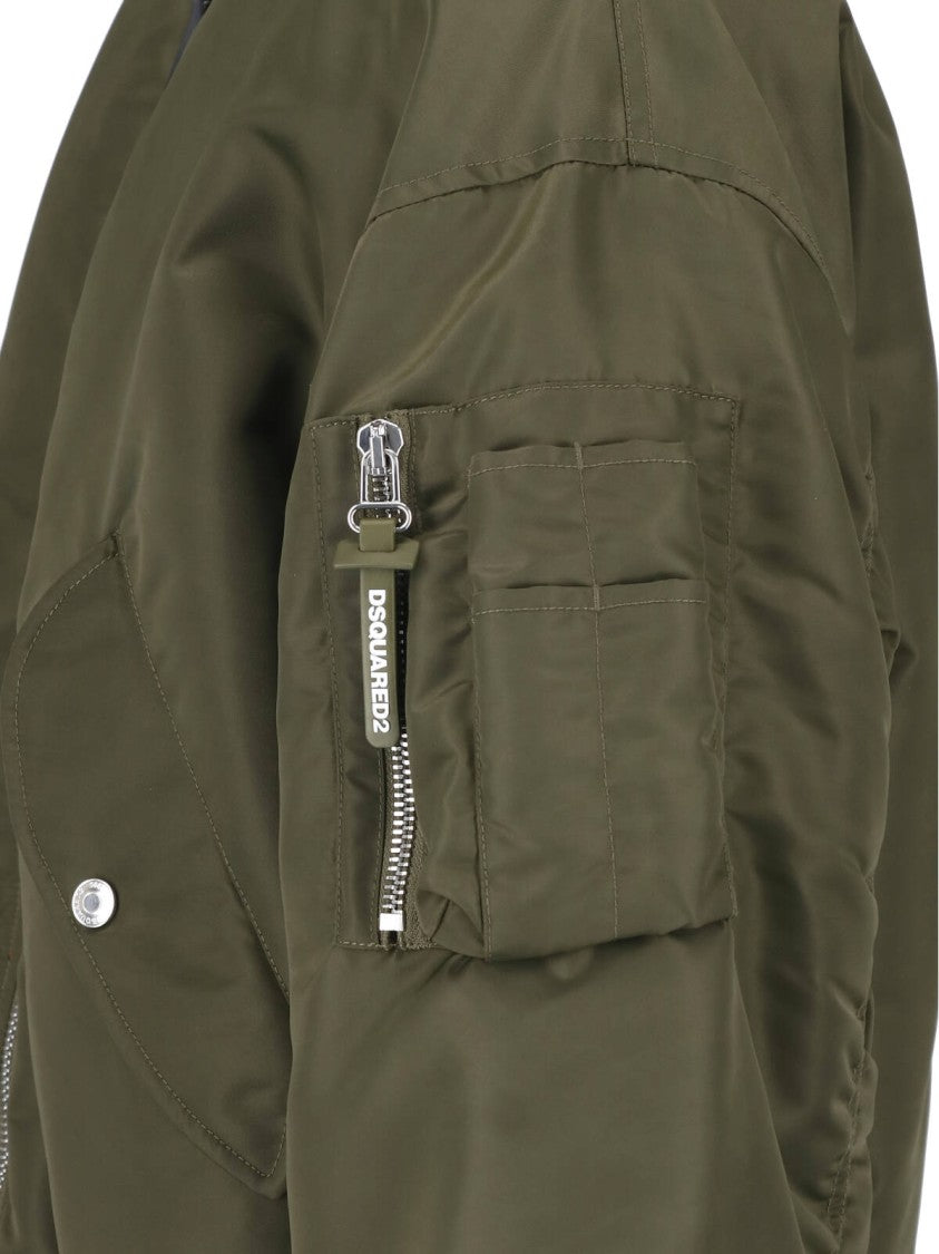 Dsquared2 Green 80S Technical Fabric Bomber Jacket