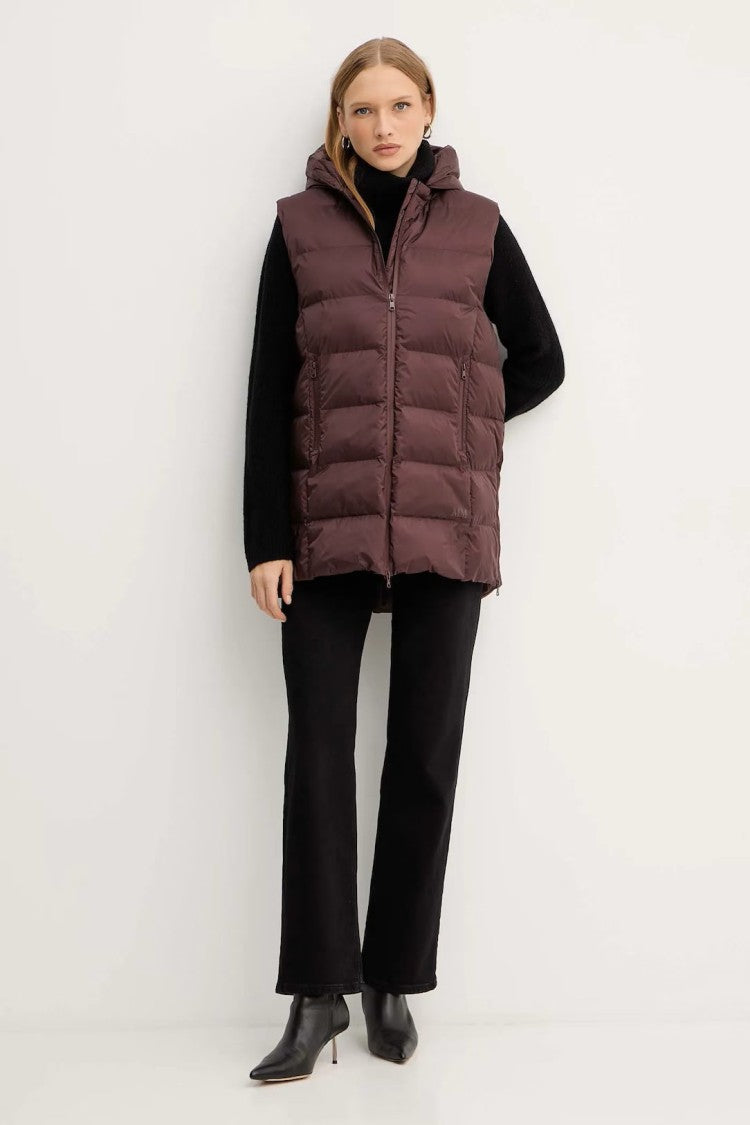 Max Mara Burgundy Quilted Sleeveless Vest