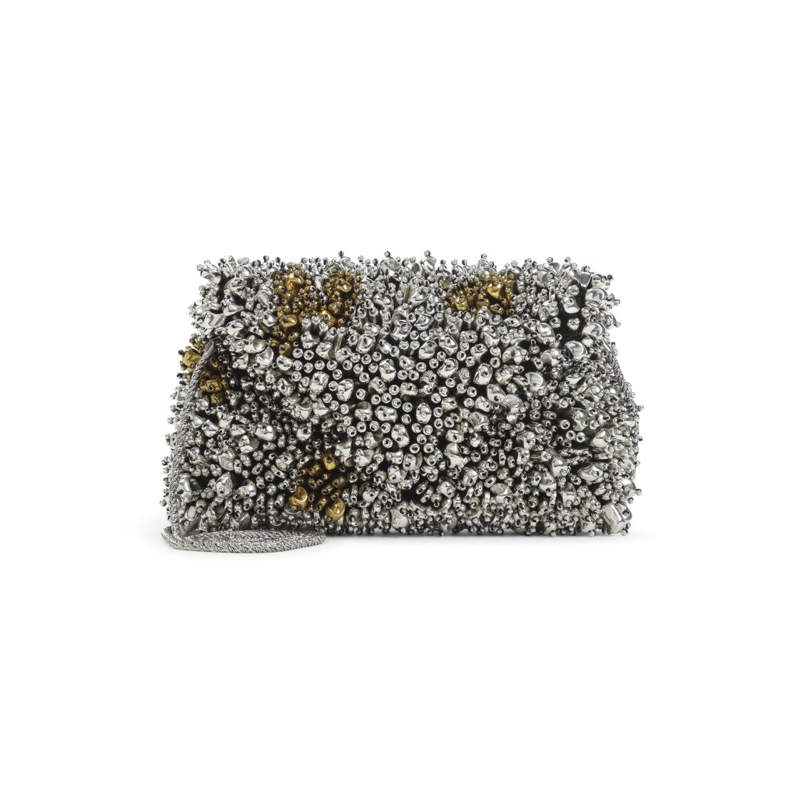 Dries Van Noten Textured Metallic Leather Clutch