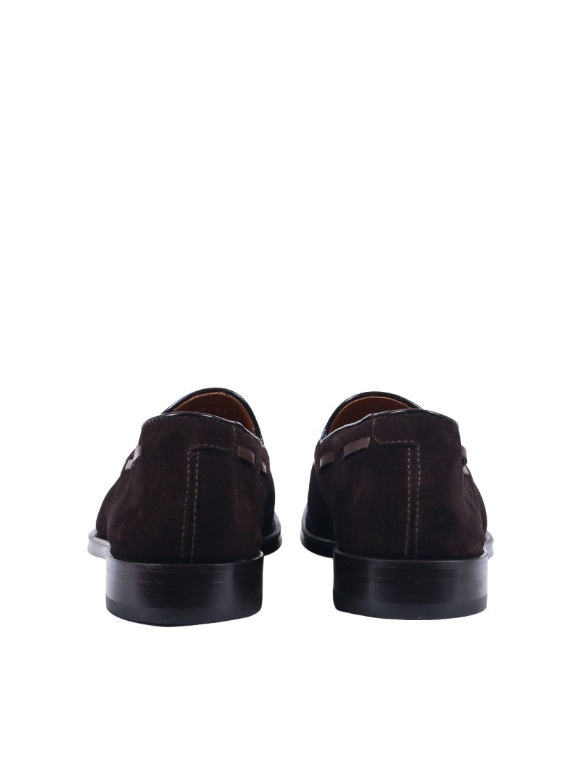 Doucal's Brown Adler Calfskin Suede Loafers