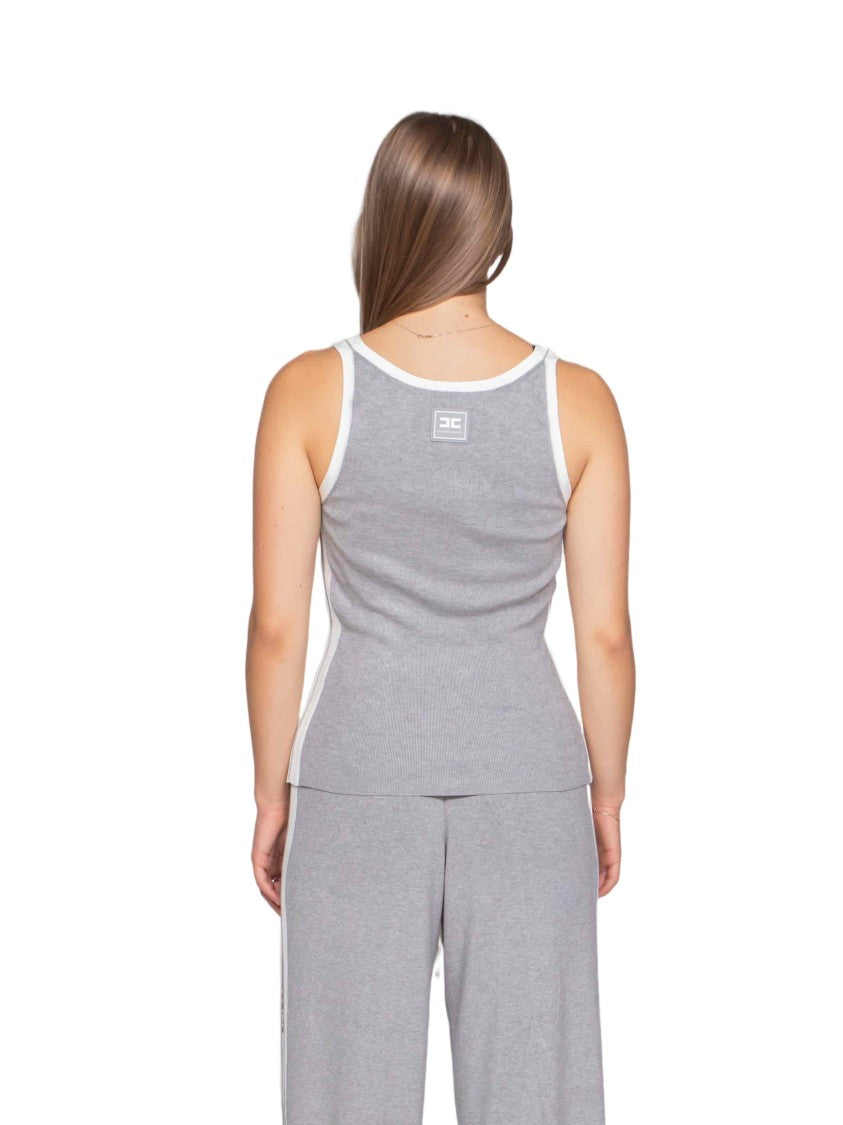Elisabetta Franchi Tricot Fitted Sleeveless Tank Top