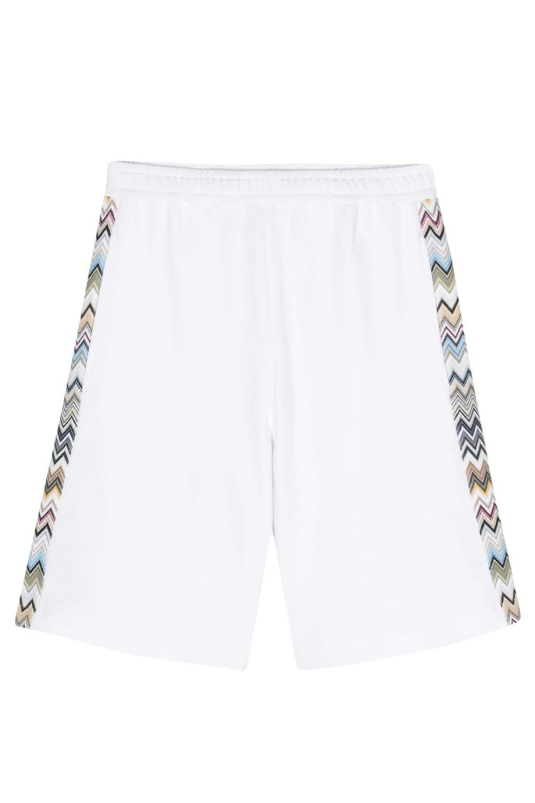 Missoni Relaxed Fit White Shorts Zigzag Stripes