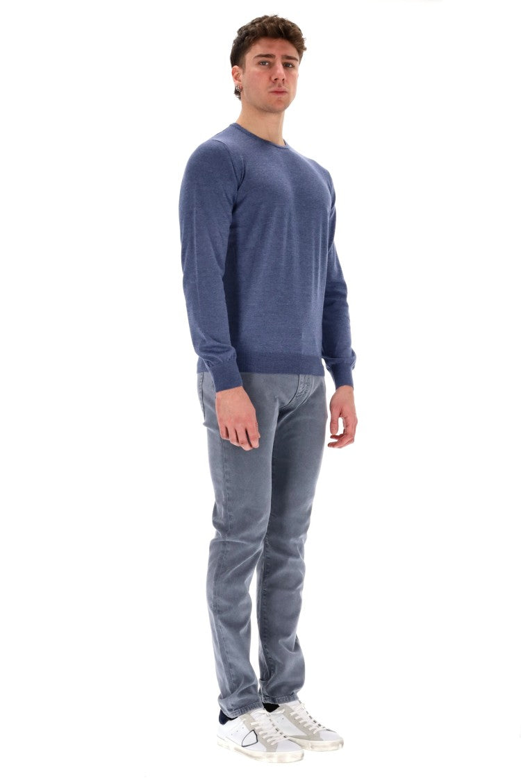 Barba Fine Wool-Cashmere Crewneck Sweater