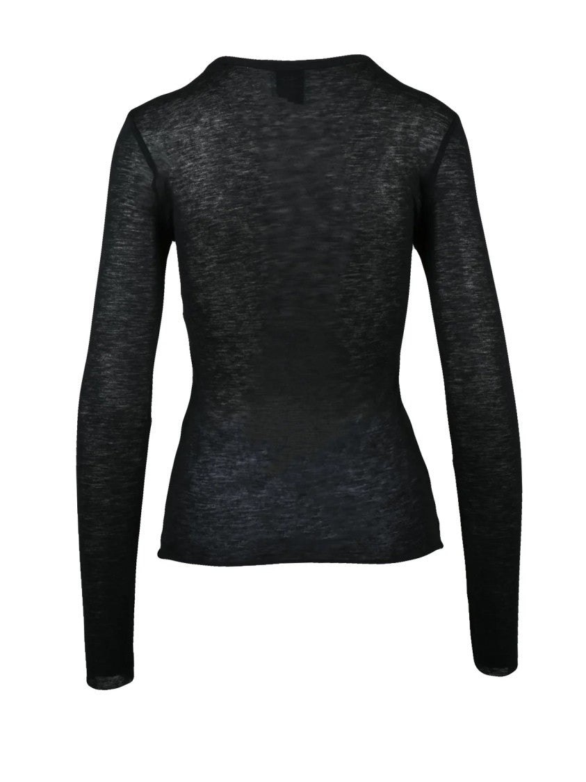 Alysi Black Viscose-Wool Brushed Underjacket