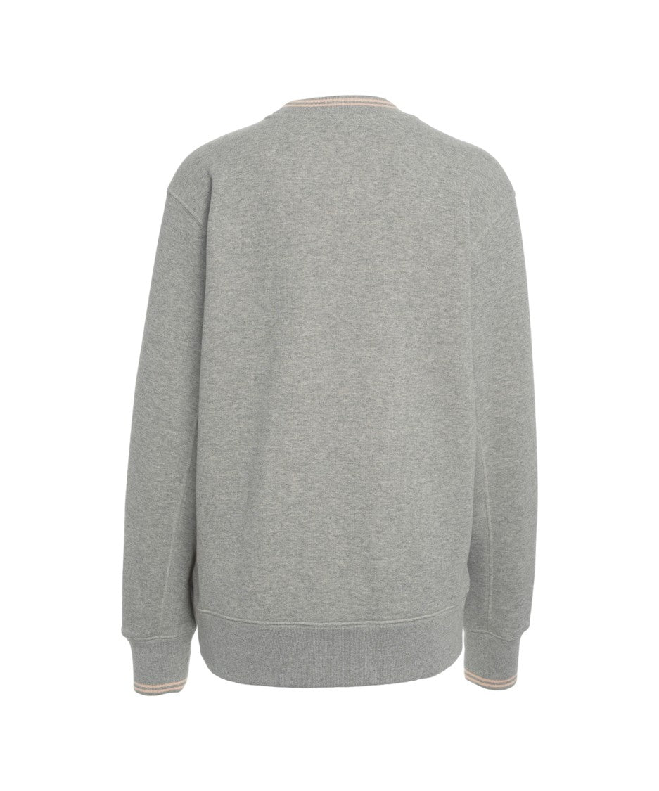 Autry Embroidered Logo Grey Cotton Sweatshirt