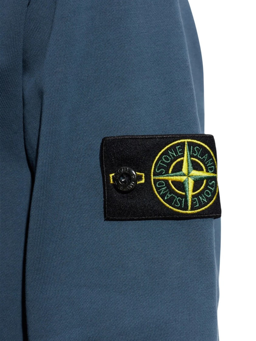 Stone Island Organic Cotton Fleece Hoodie With Drawstring And Pouch Pocket