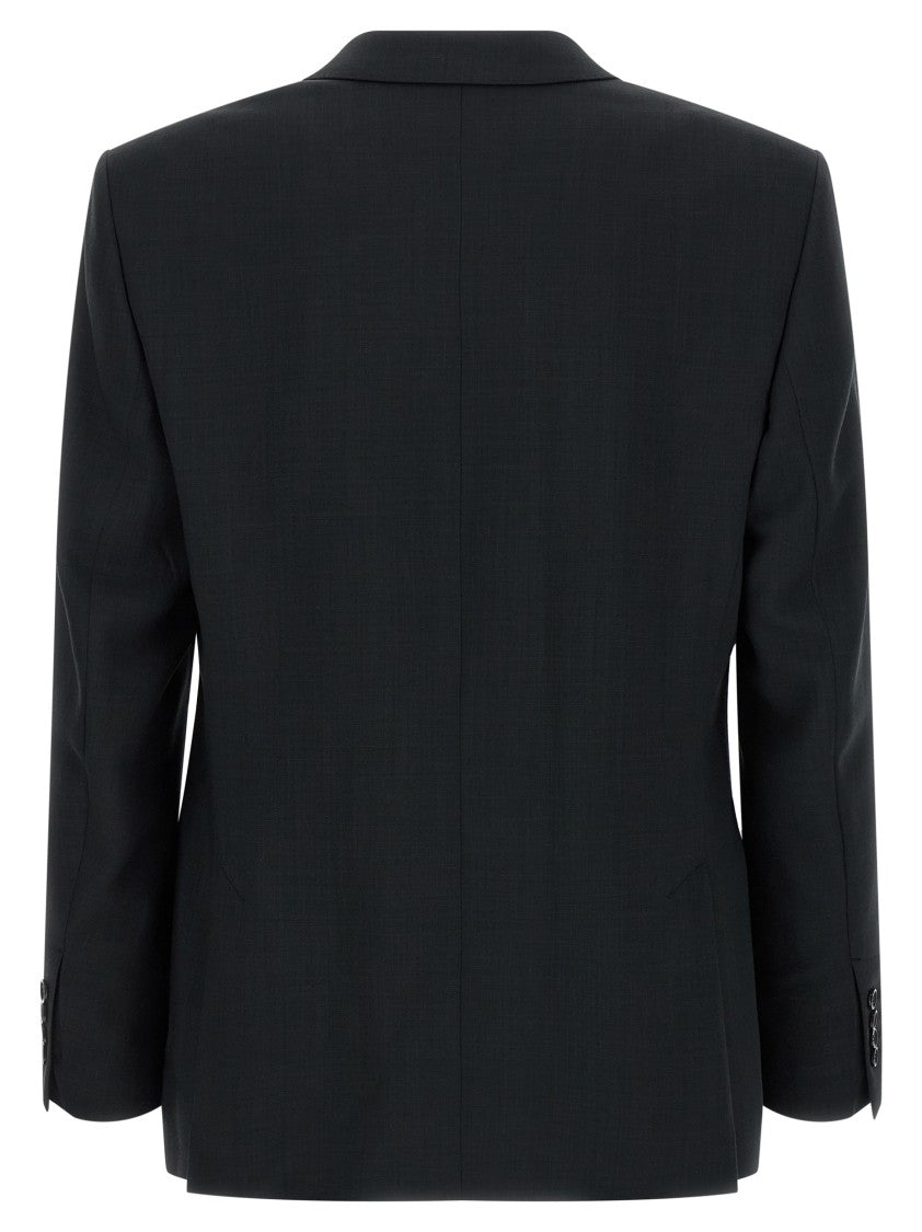 Ami Double-Breasted Virgin Wool Blazer With Structured Silhouette