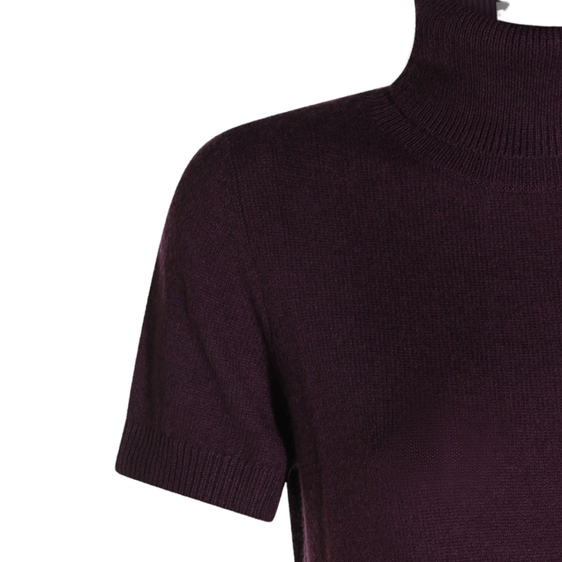 Allude Short-Sleeve Ribbed Turtleneck Sweater