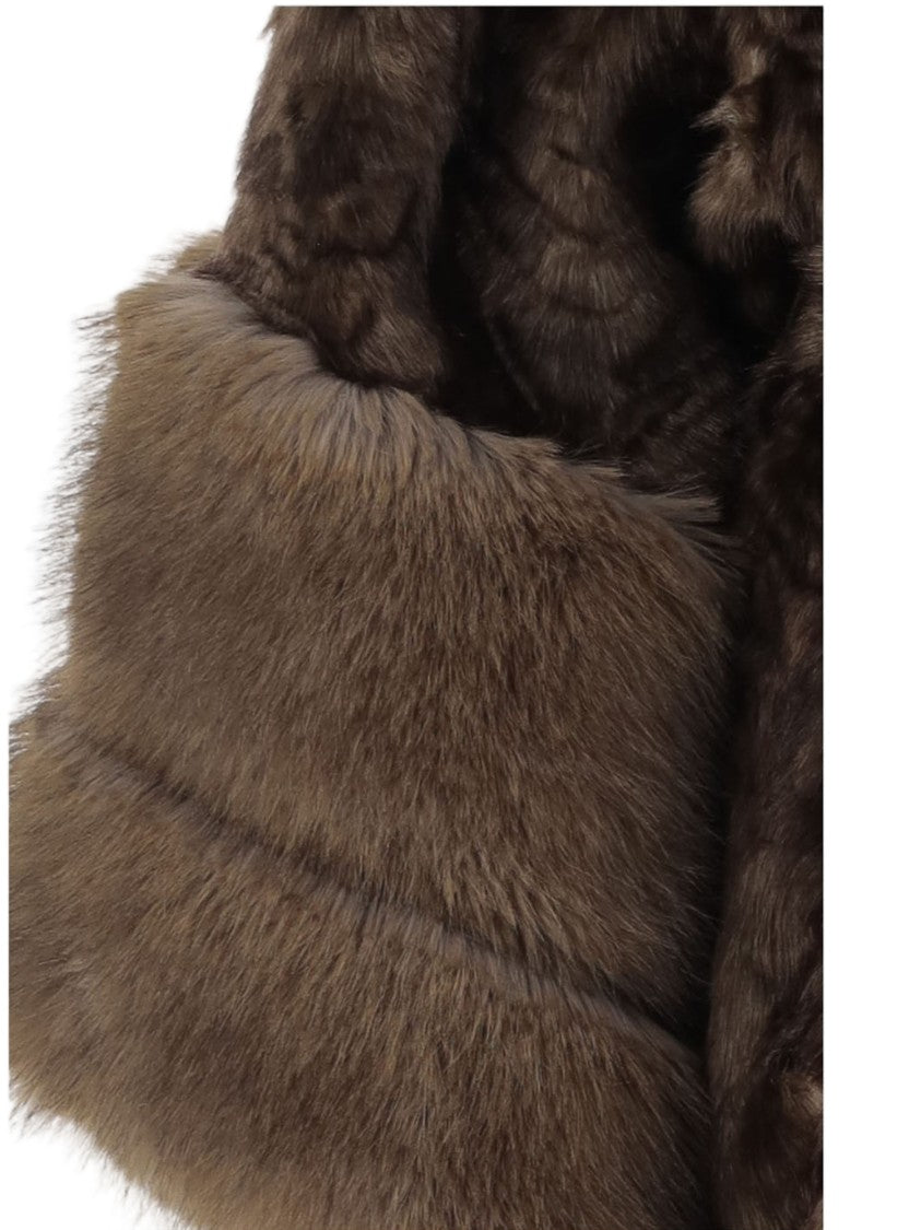 Uncommon Brown Belted Faux Fur Jacket