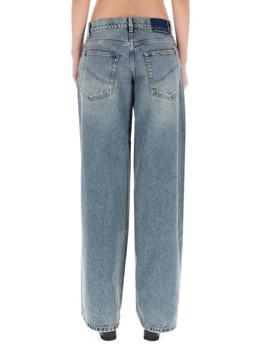 Stella Mccartney Vintage Délavé Cotton Wide-Leg Jeans