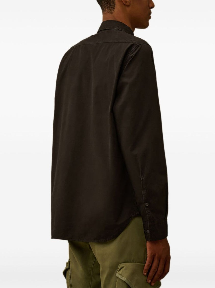 C.P. Company Classic Button-Down Shirt With Logo Patch