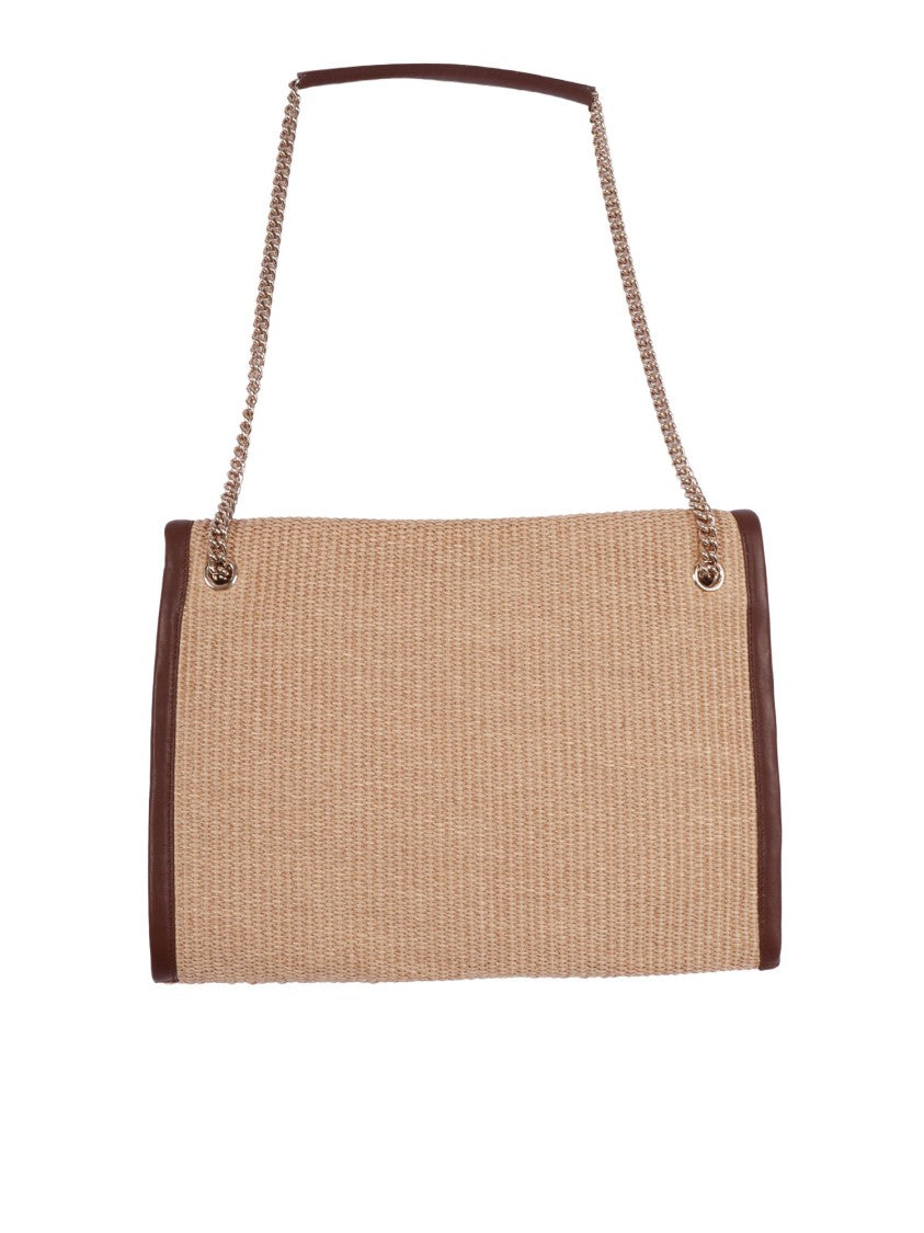 Claudio Orciani Textured Leather Trim Handbag