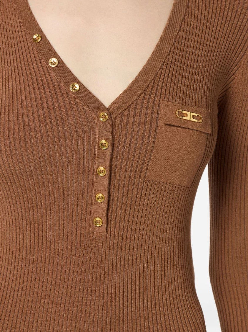 Elisabetta Franchi Ribbed Knit Dress