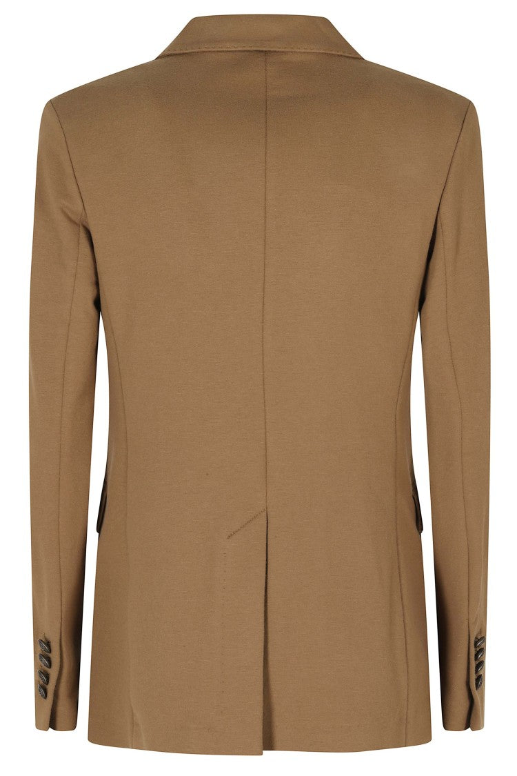 Circolo 1901 Brown Double-Breasted Flap Pocket Cotton Jacket