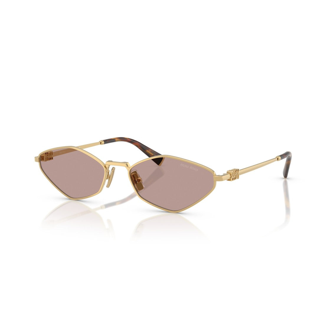 Miu Miu 0Mu 56Zs Angular Gold-Tone Metal Sunglasses