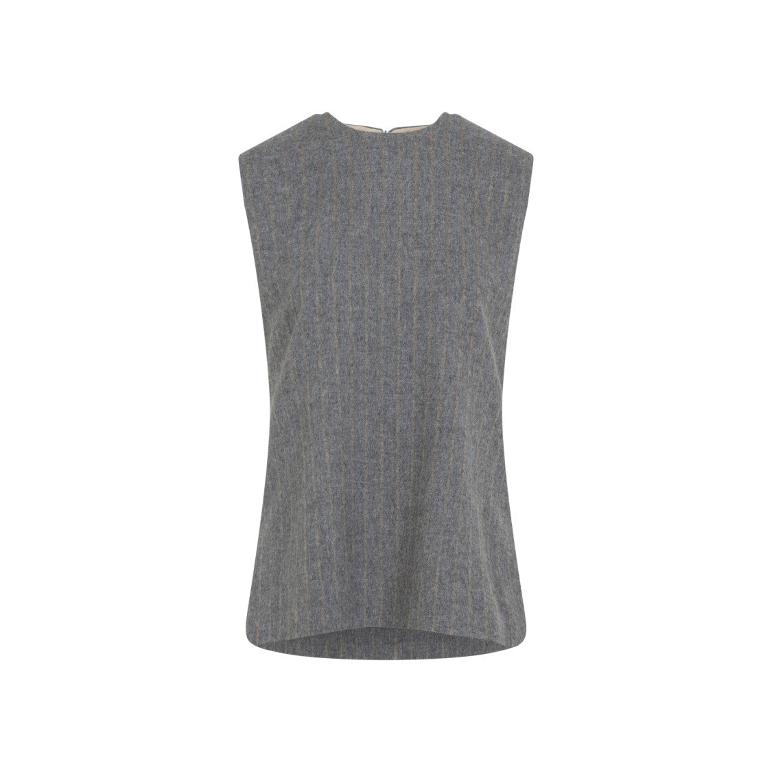 Carven Sleeveless Wool Blend Top With Pinstripe Detail