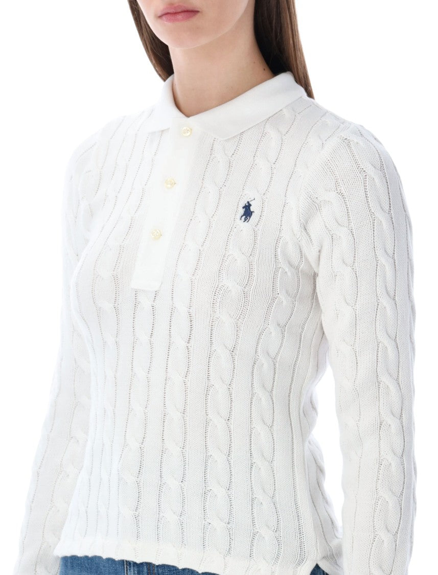 Polo Ralph Lauren Cable Knit Cotton Polo Sweater