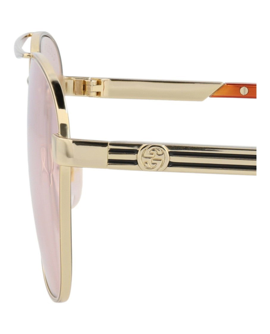 Gucci Aviator-Frame Metal Sunglasses