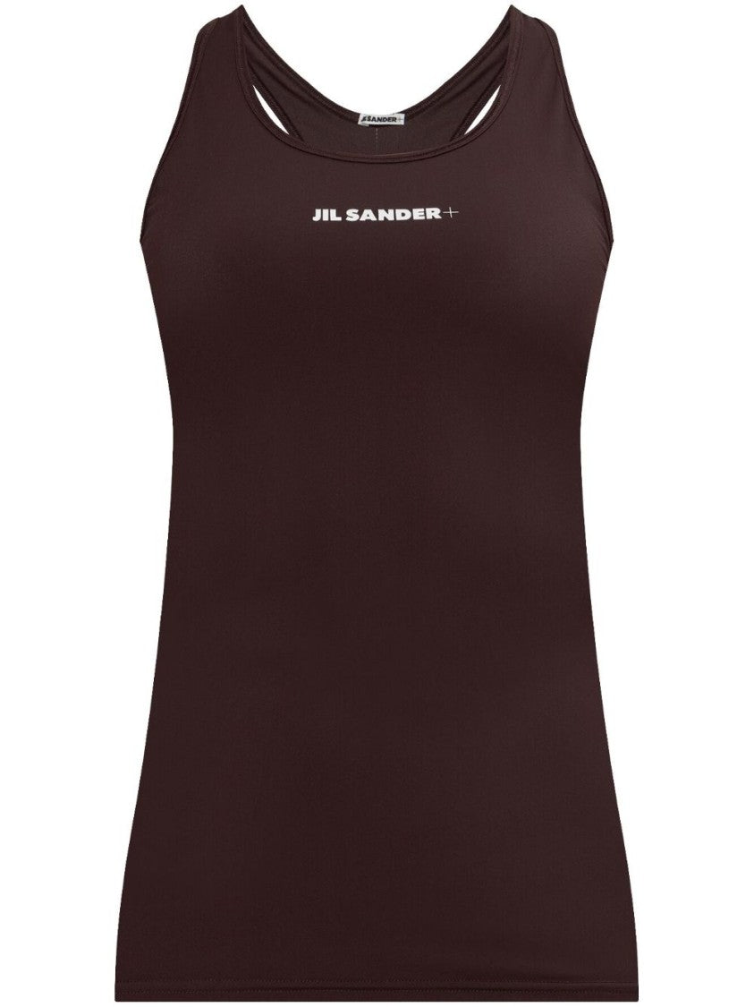 Jil Sander Fitted Racerback Sports Tank With Logo Print
