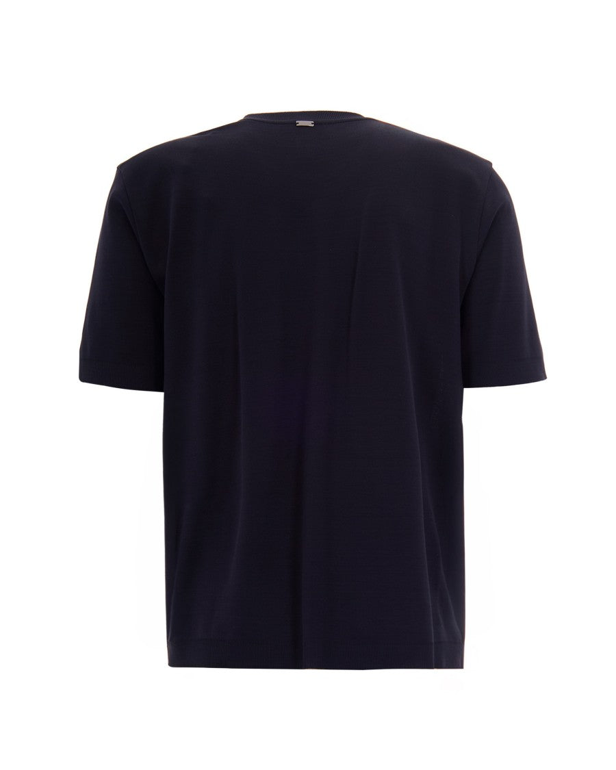Herno Knit Effect Blue T-Shirt