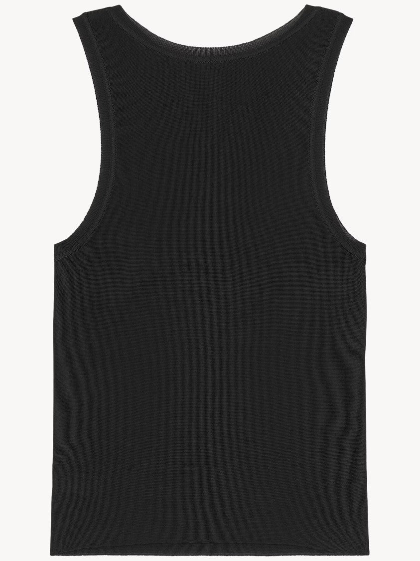 Saint Laurent Black Canottiera In Tank Top