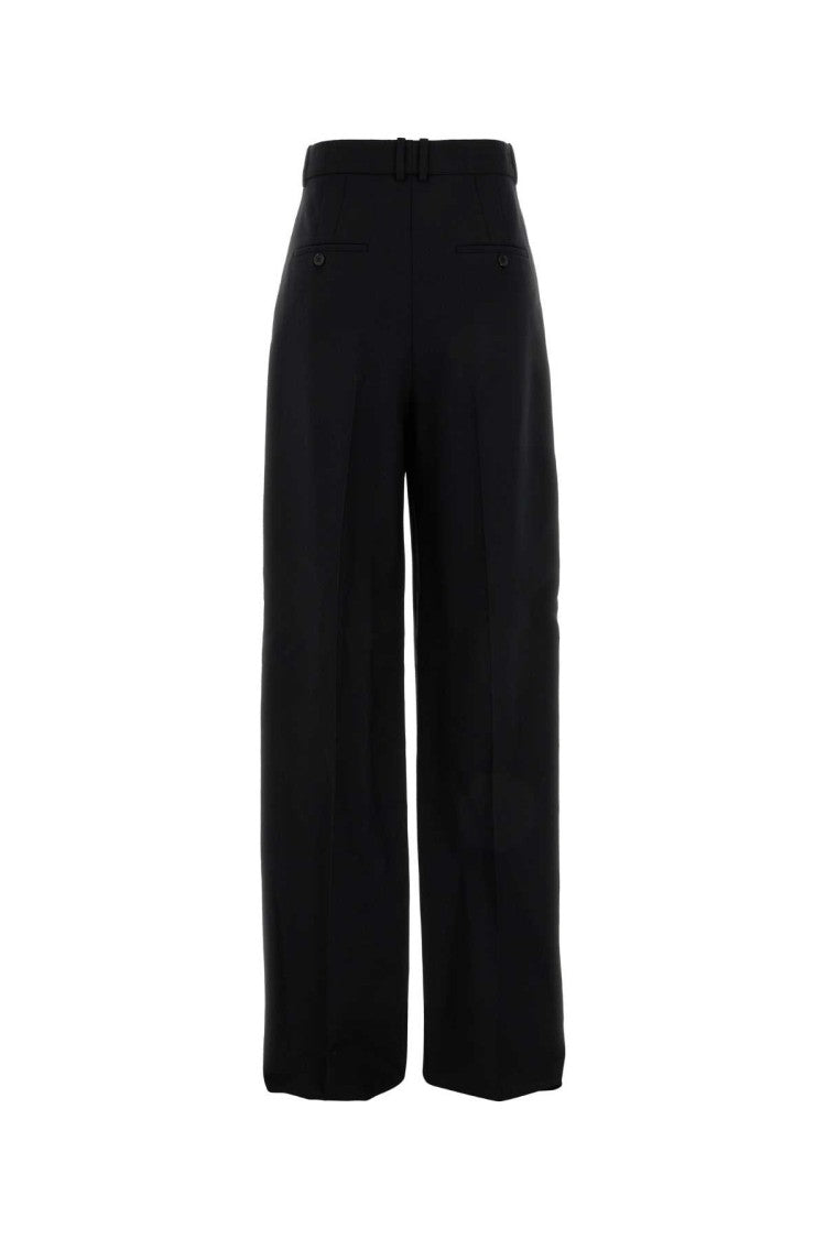 Saint Laurent Black Wool Wide-Leg Pant