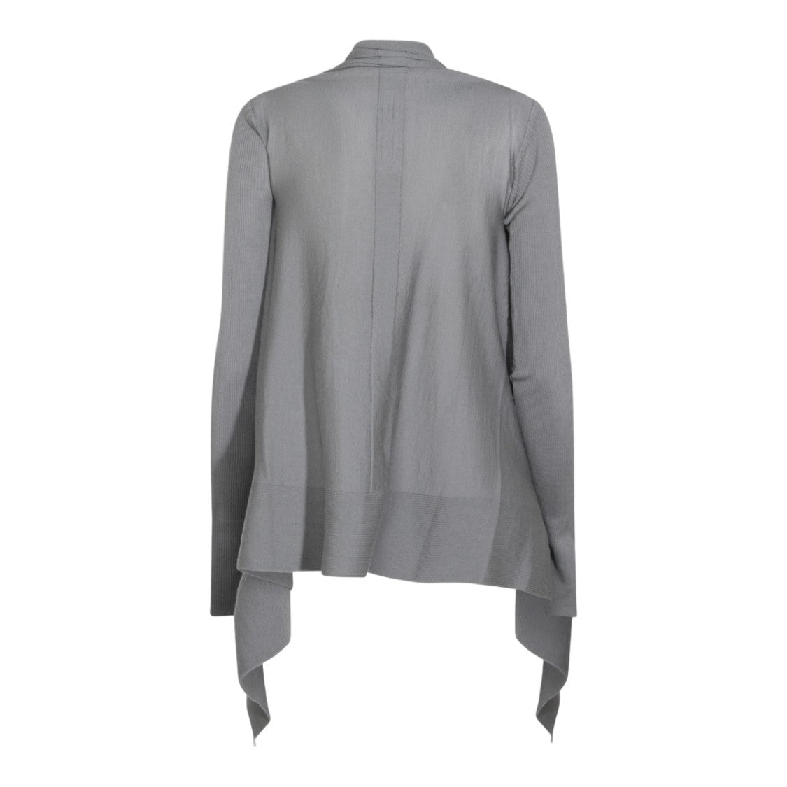 Rick Owens Draped Open Front Sweater With Asymmetrical Hem