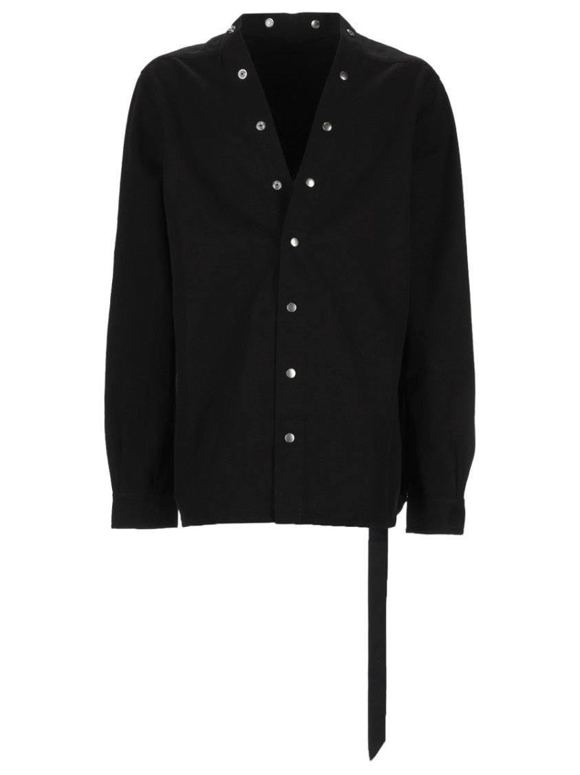 Drkshdw By Rick Owens Black Larry Extended Strap Cotton Shirt
