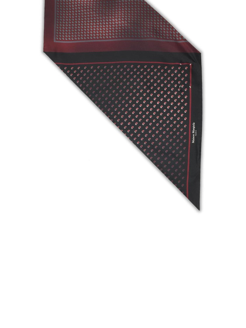 Maison Margiela Two-Tone Mirrored Pattern Silk Scarf