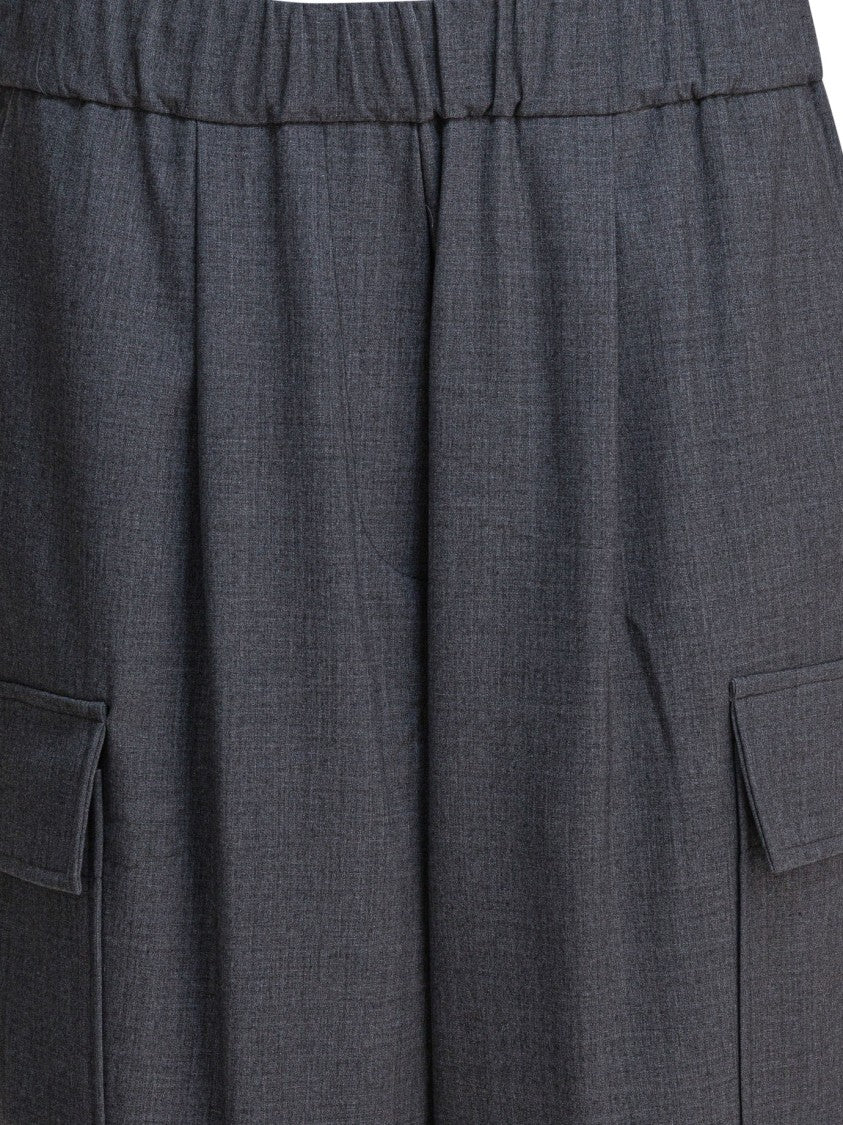 Semper Tapered Grey Cargo Pants With Elasticized Waistband