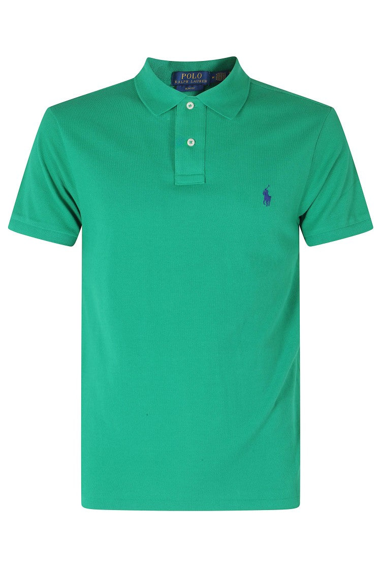 Polo Ralph Lauren Green Slim Fit Short Sleeve Embroidered Logo Cotton Polo Shirt