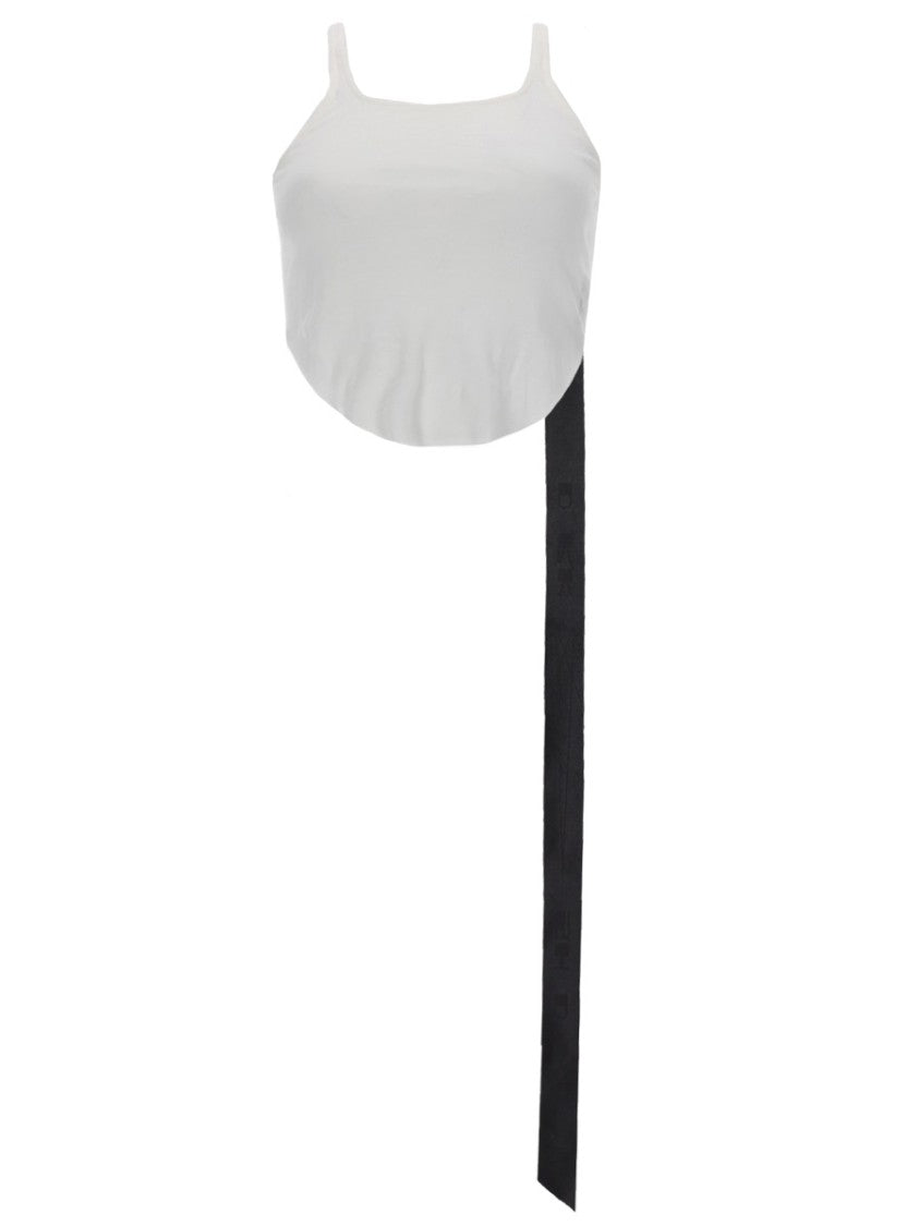 Drkshdw By Rick Owens Cropped Square Neck Asymmetrical Tank Top