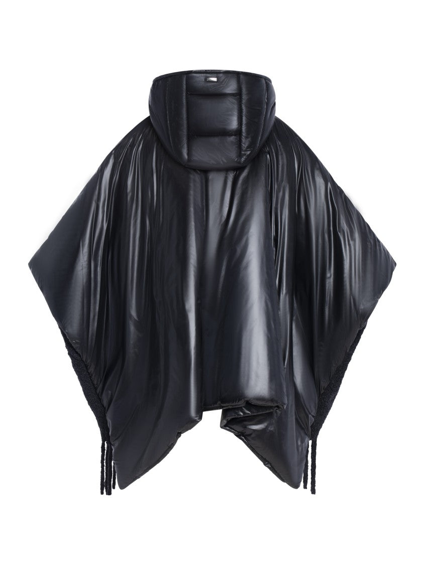 Herno Poncho-Style Jacket With Bouclé Alpaca