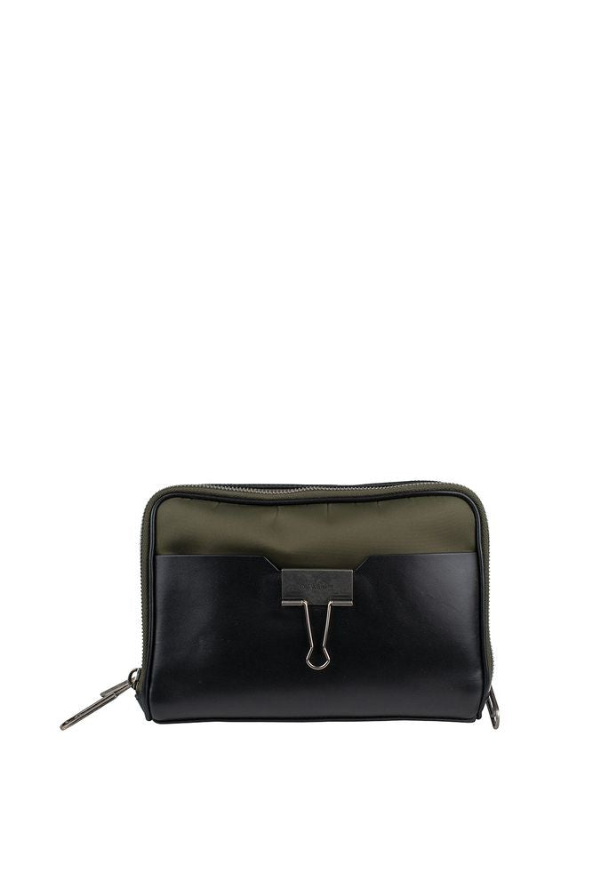 Off-White Rectangular Leather Satchel With Signature Shoulder Strap