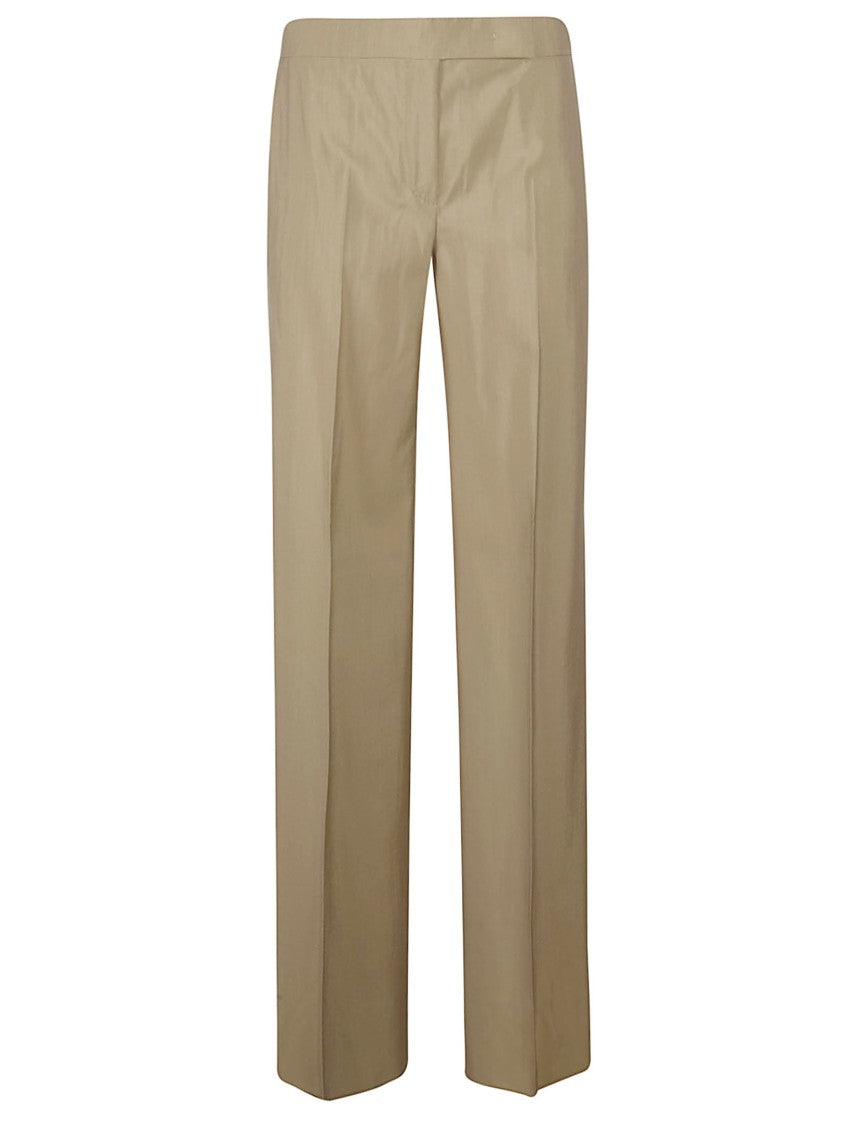 Max Mara Straight-Leg Tailored Trousers In Smooth Beige Fabric