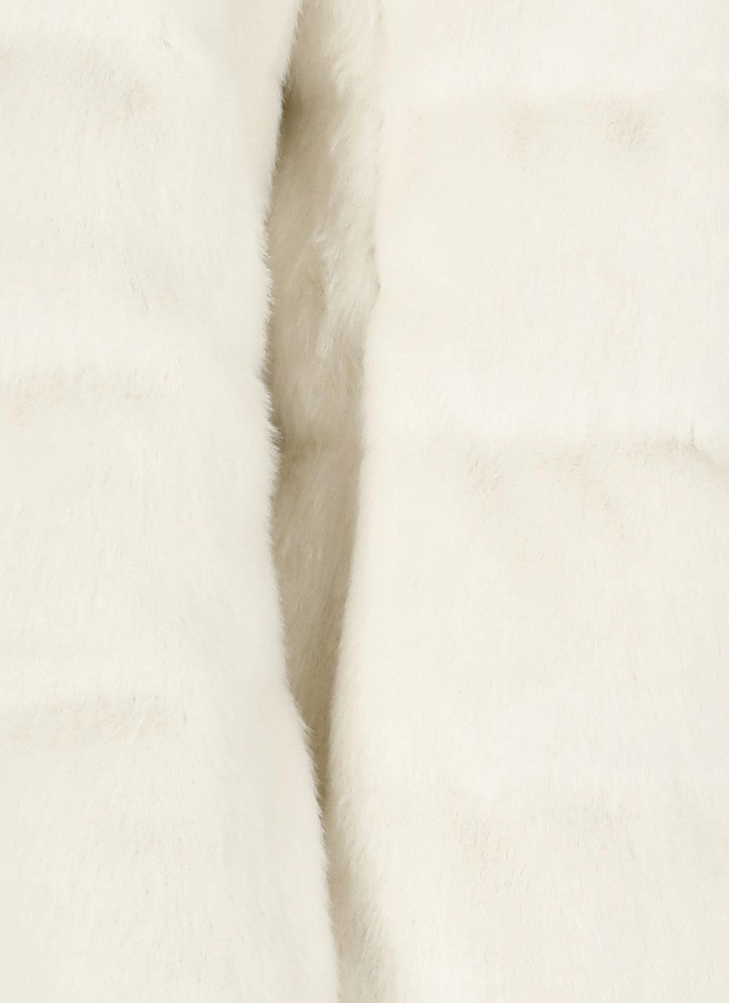 Herno White Faux Fur Quilted Down Jacket