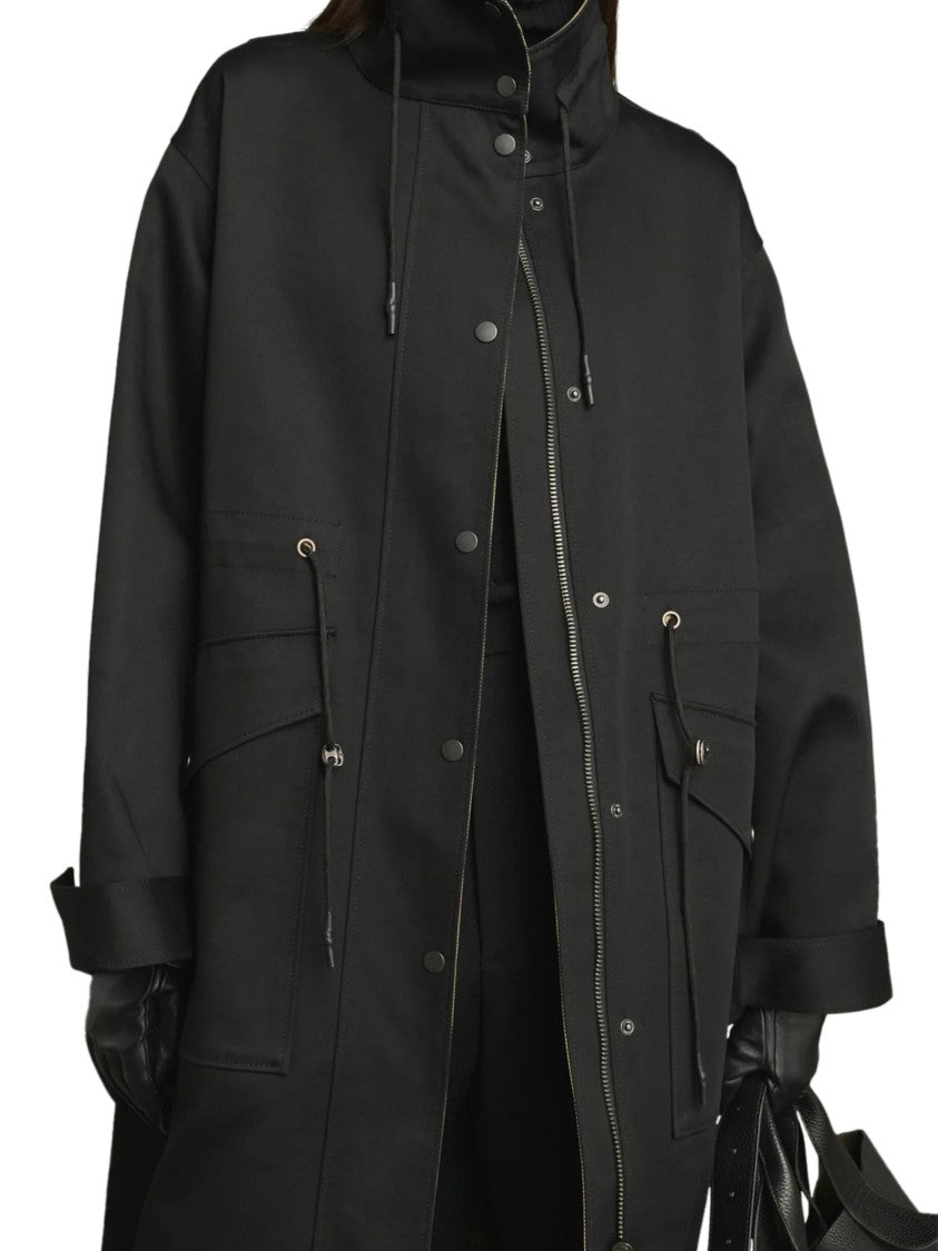Soeur Black Light High Collar Flap Pockets Coat
