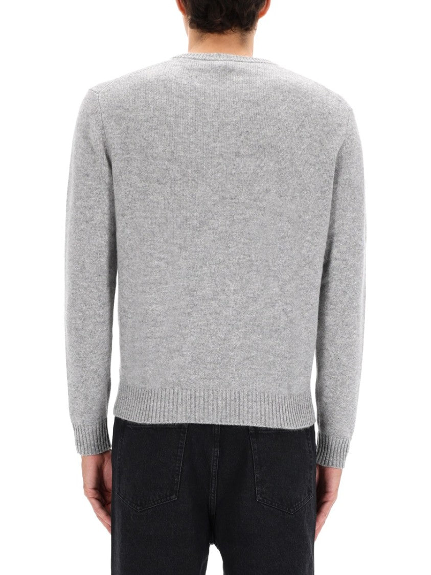 Aspesi Light Grey Knitted Cashmere Sweater