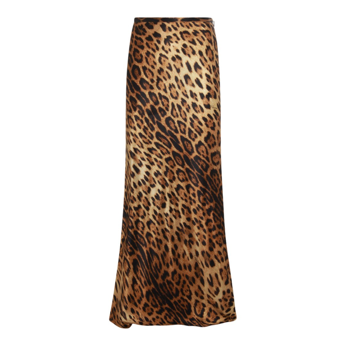 Roberto Cavalli Leopard Print Maxi Skirt With Fitted Waist