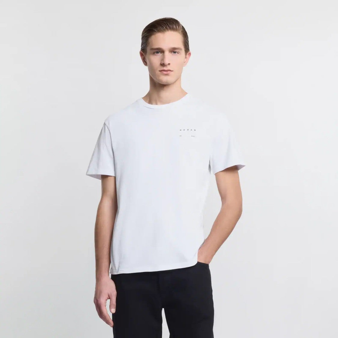 Hogan Versatile White T-Shirt With Calf Leather Accents